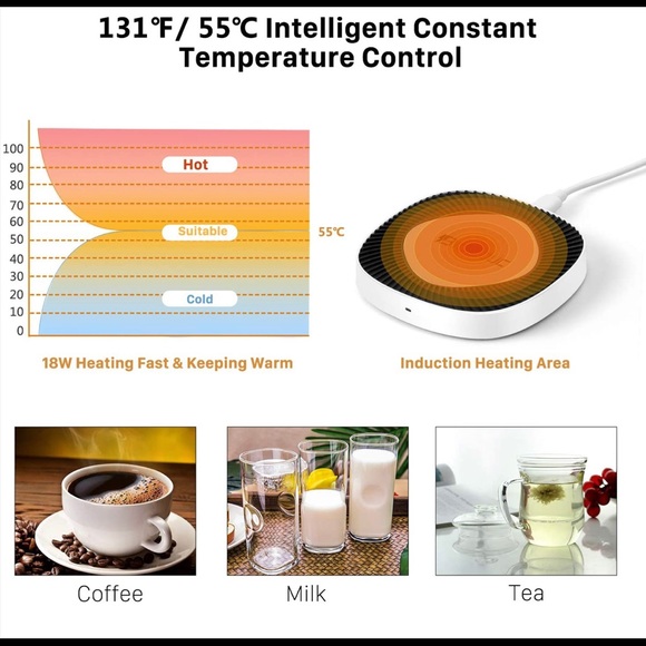 NIB (factory sealed) BiQeouc Wireless Charger & Mug Warmer - Picture 3 of 6